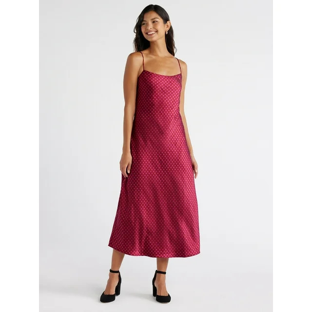 Free Assembly Women's Sleeveless Midi Slip Dress, Sizes XS-XXXL | Walmart (US)
