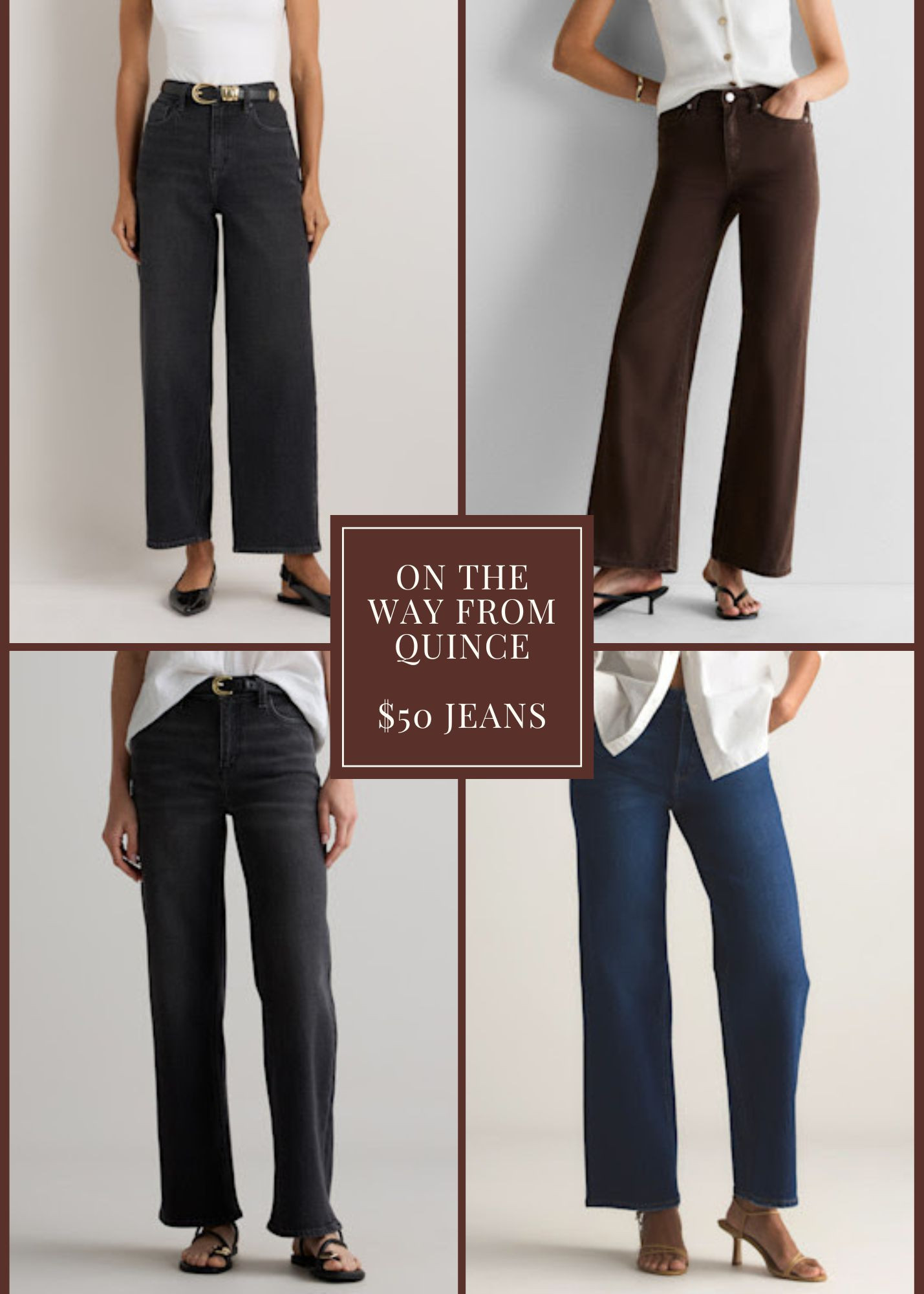 On the way from @quince 
$50 jeans
These run TTS! 

 #LTKSeasonal #LTKFindsUnder50