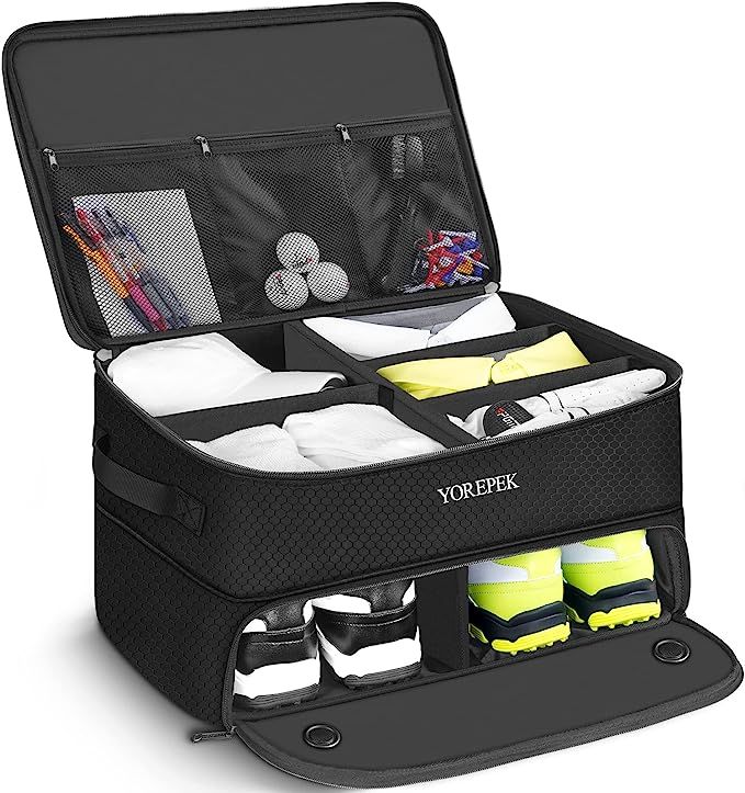 2 Layer Golf Trunk Organizer, Waterproof Car Golf Locker with Separate Ventilated Compartment for... | Amazon (US)