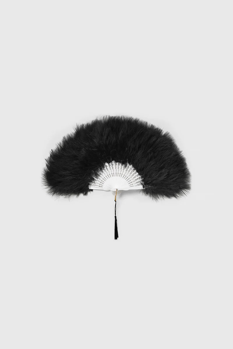 Shop 1920s Feather Fan - Marabou Feather Flapper Fan | BABEYOND | BABEYOND
