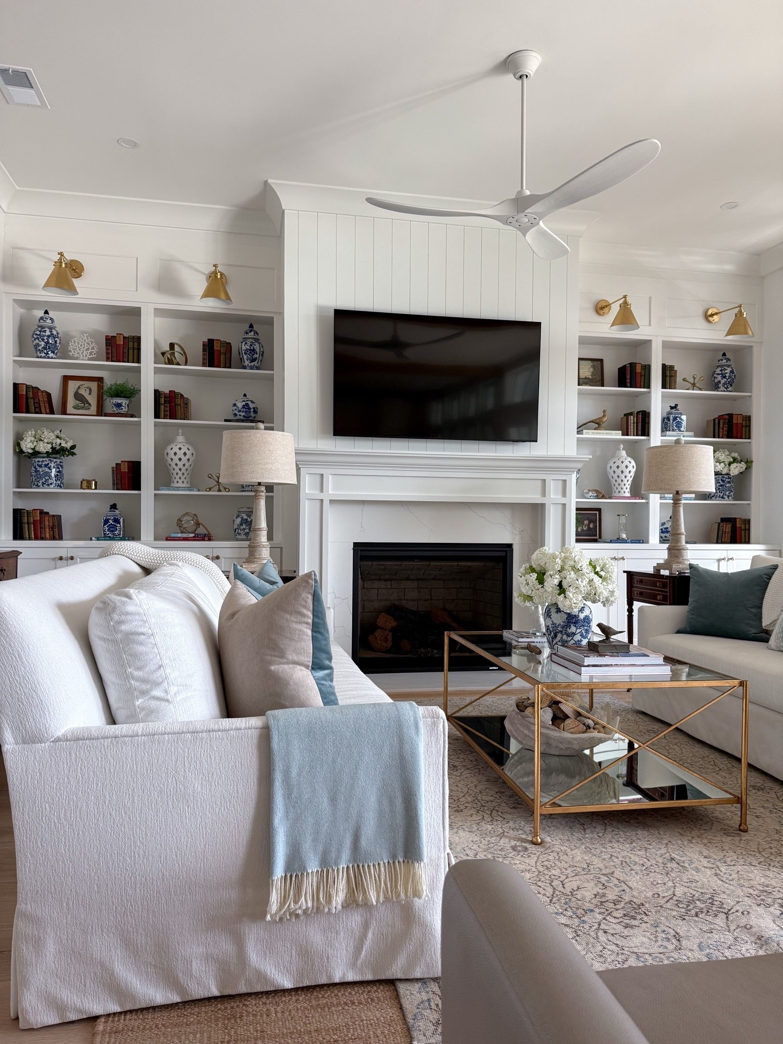 Blue-and-white pieces are a favorite way to bring color and character to our built-ins. I’ve linked the pieces I could find, along with similar jars and accents to help you create the look. 🤍💙

#LTKHome