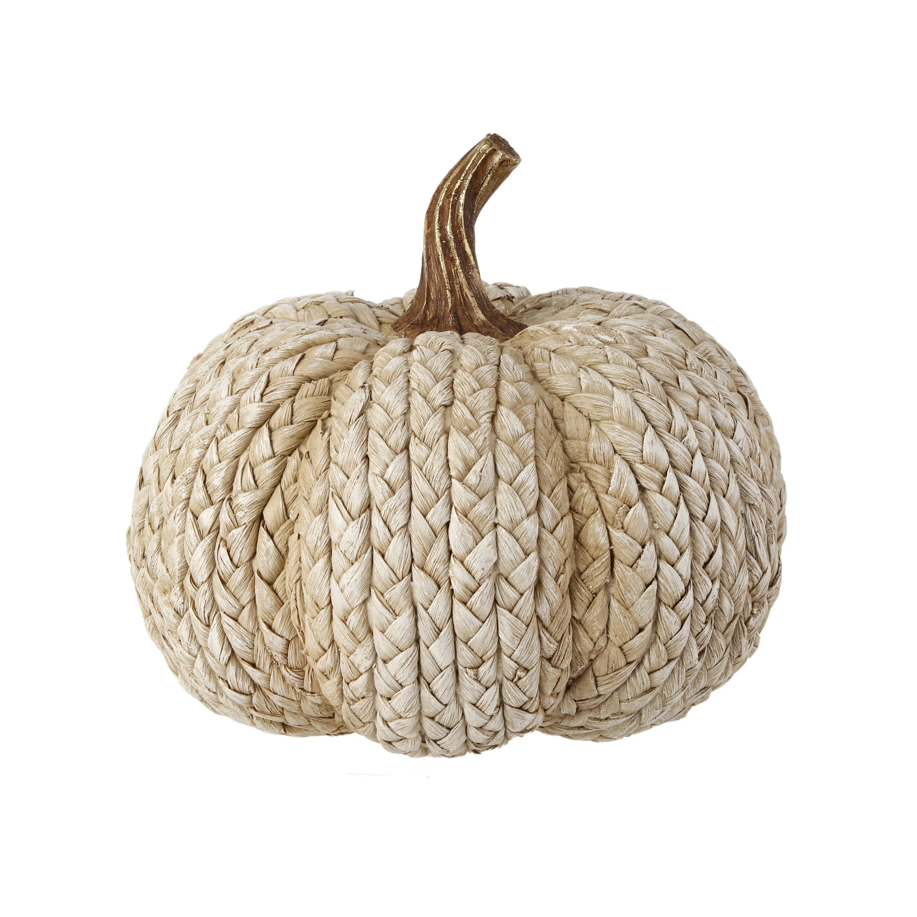 Ophelia & Co. 6.5" Resin "Rattan" Weave Pumpkin | Wayfair | Wayfair North America