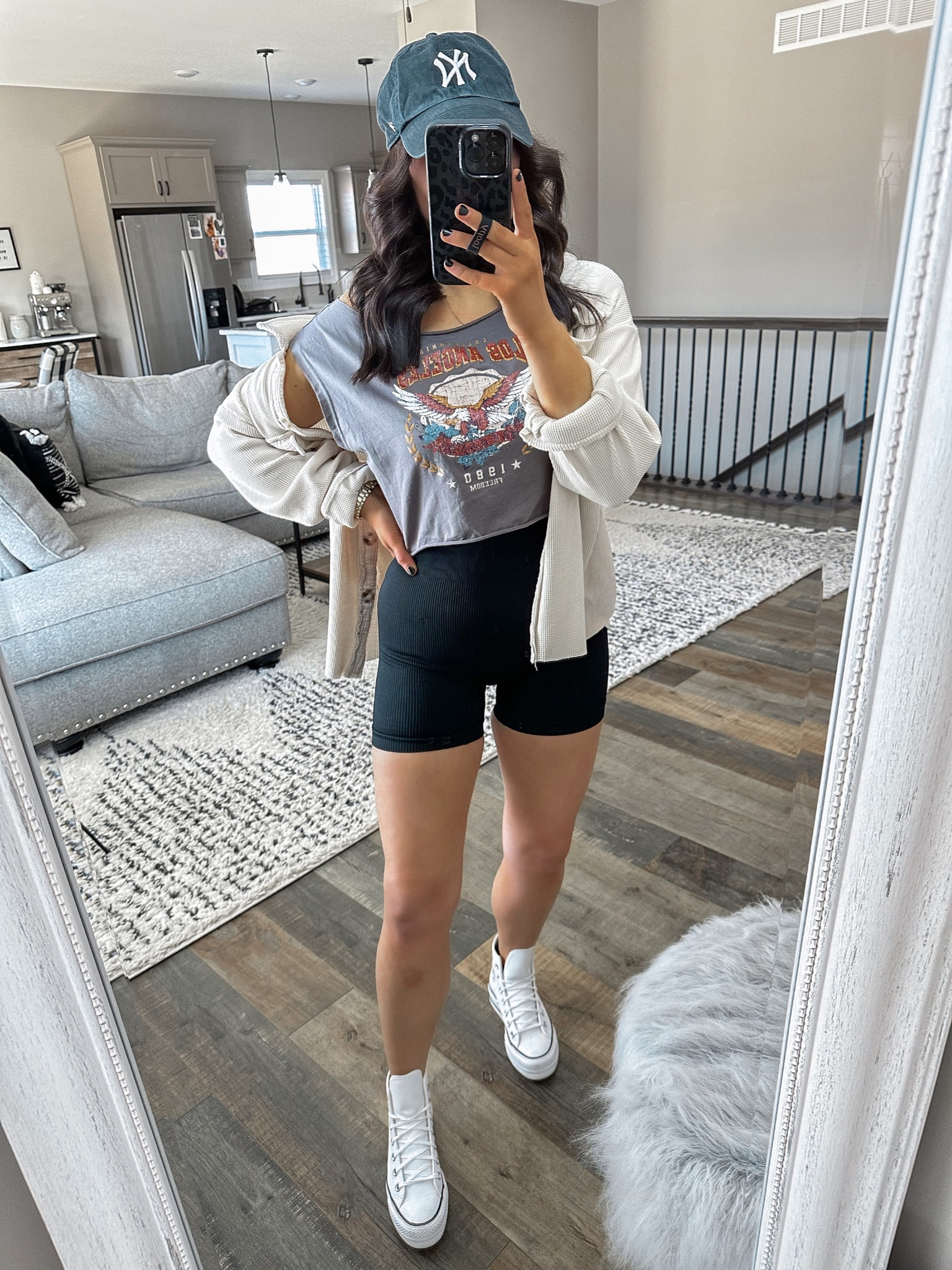Tee — xs
Workout Set — medium
Shacket — medium

Ball game outfit | baseball game outfit | cropped graphic tee | oversized shacket | white leather platform converse sneakers outfit | casual spring outfit | casual summer outfit 



#LTKshoecrush #LTKunder50 #LTKstyletip