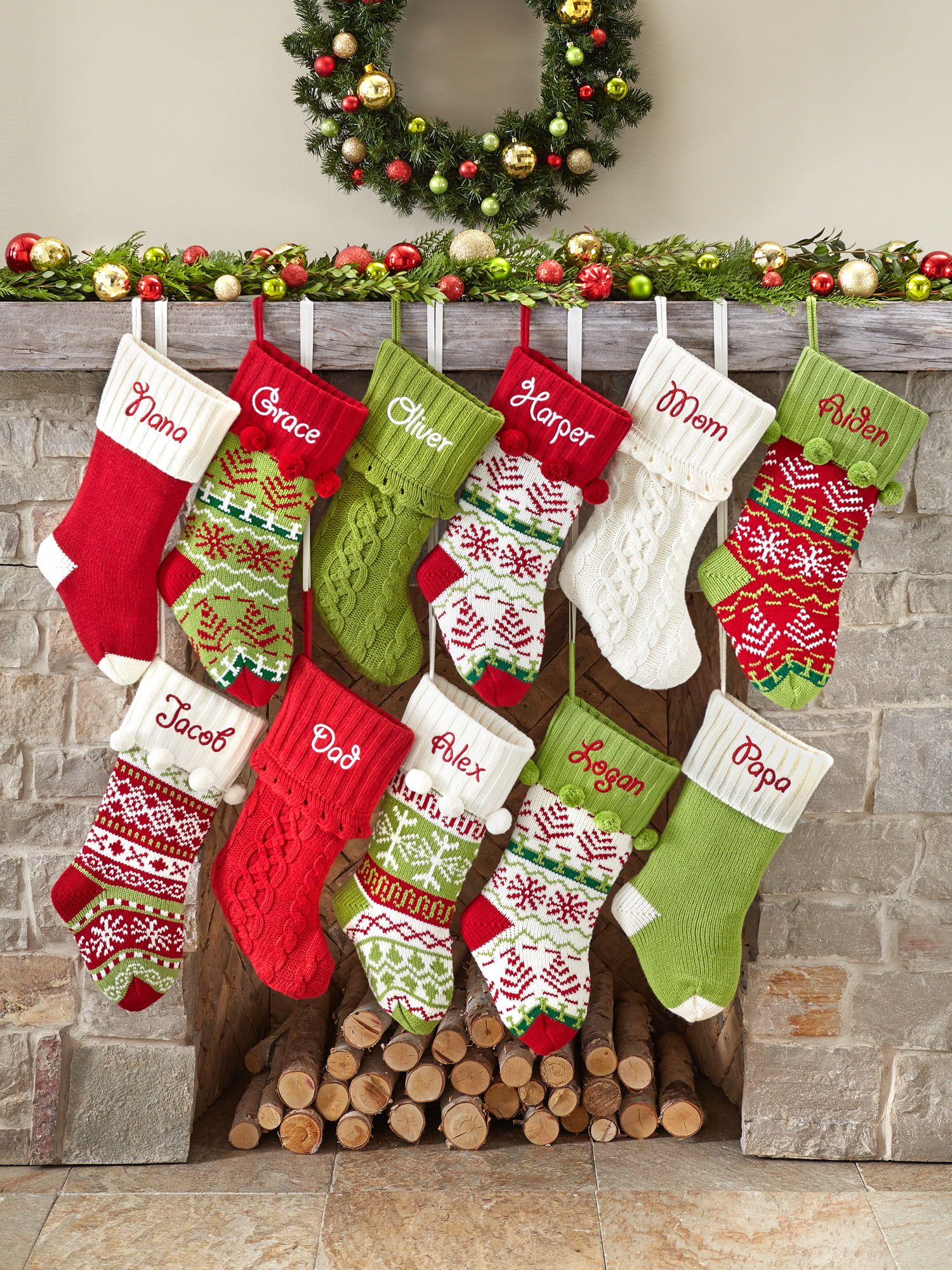 Personalized Snowflake Knit Christmas Stocking, Available in 11 Designs | Walmart (US)