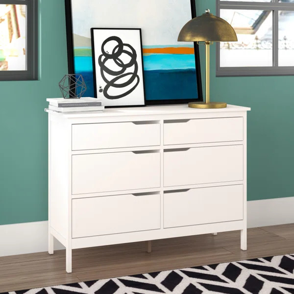 Savain 46.5'' Wide 6 - Drawer Double Dresser | Wayfair North America