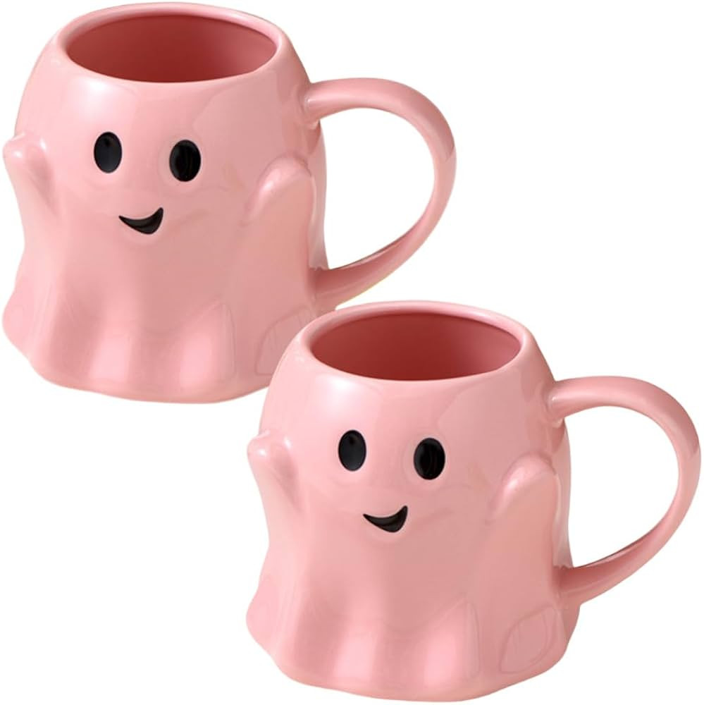 2 Pack 15 oz Halloween Ghost Mug Cute Ghost Ceramic Coffee Mug Spooky Halloween Accessories and B... | Amazon (US)