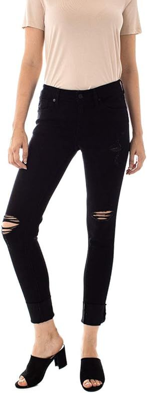 Kan Can Women's Low Rise Super Skinny Jeans - Distressed - KC8245 | Amazon (US)