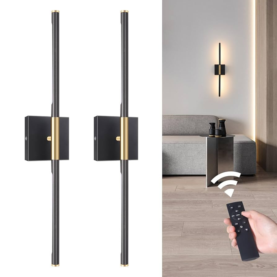 Battery Operated Wall Sconce Set of 2, 8000mAh Wireless Wall Sconces, 3000K-6000K Dimmable, 350°... | Amazon (US)