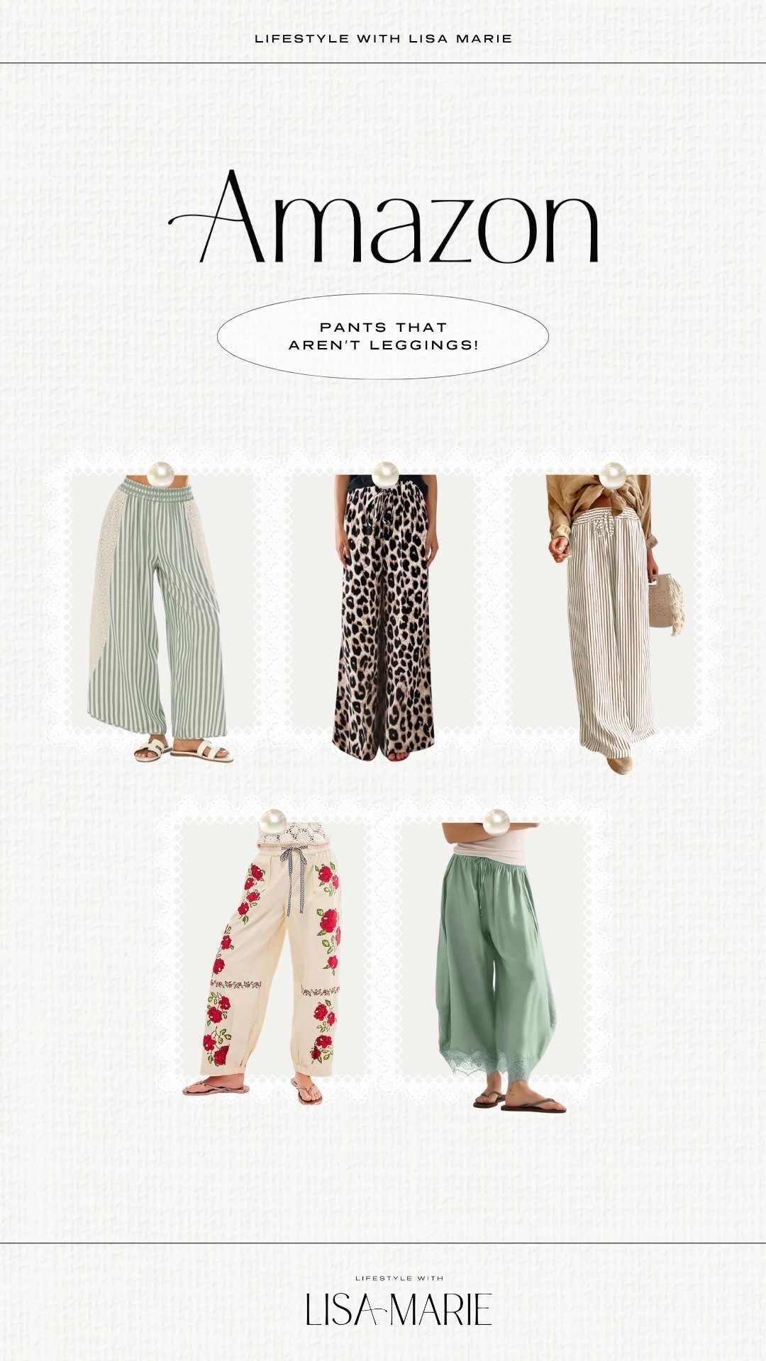 Cute and comfortable pants from Amazon that aren't leggings! Wide leg pants. Wearing smallest size in each. Summer outfit. Vacation outfit. Mom outfit. Every day outfit. Teacher outfits. Business casual. Leopard pants. Striped pants. Beach pants.

#LTKmomlife #LTKSeasonal #LTKPetite