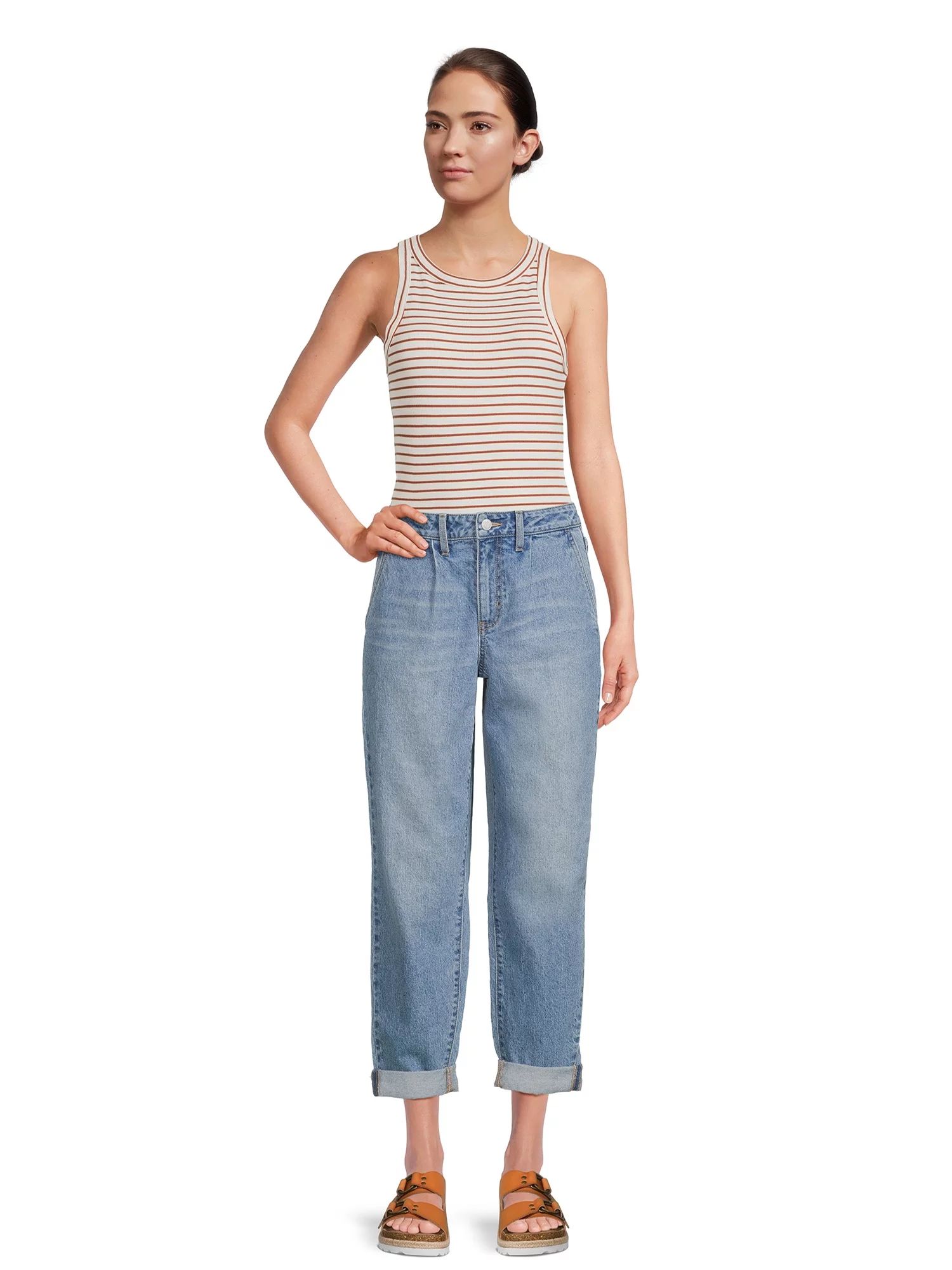 Time and Tru Women's Barrel Jeans, 26" Inseam, Sizes 2-18 | Walmart (US)