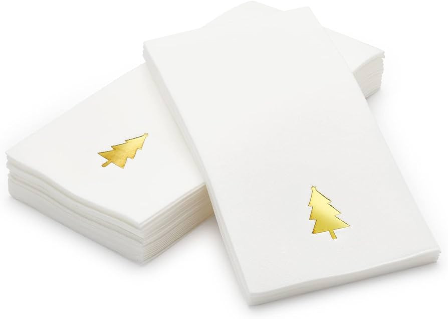 By Madee: 50 Pack Christmas Napkins Disposable | Disposable Hand Towels for Bathroom | Linen Like... | Amazon (US)