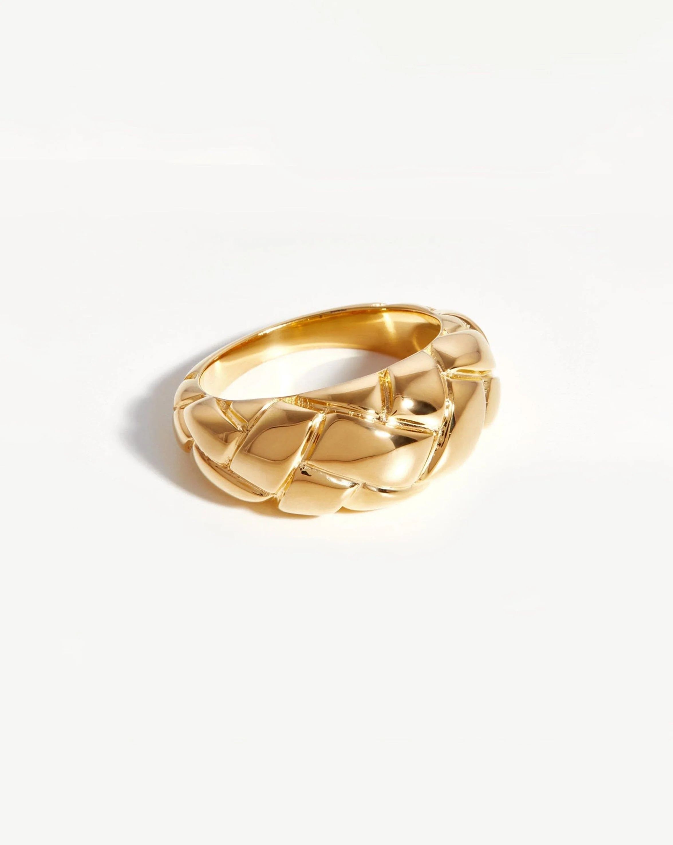 Lucy Williams Dome Waffle Ring | 18ct Gold Plated Vermeil | Missoma