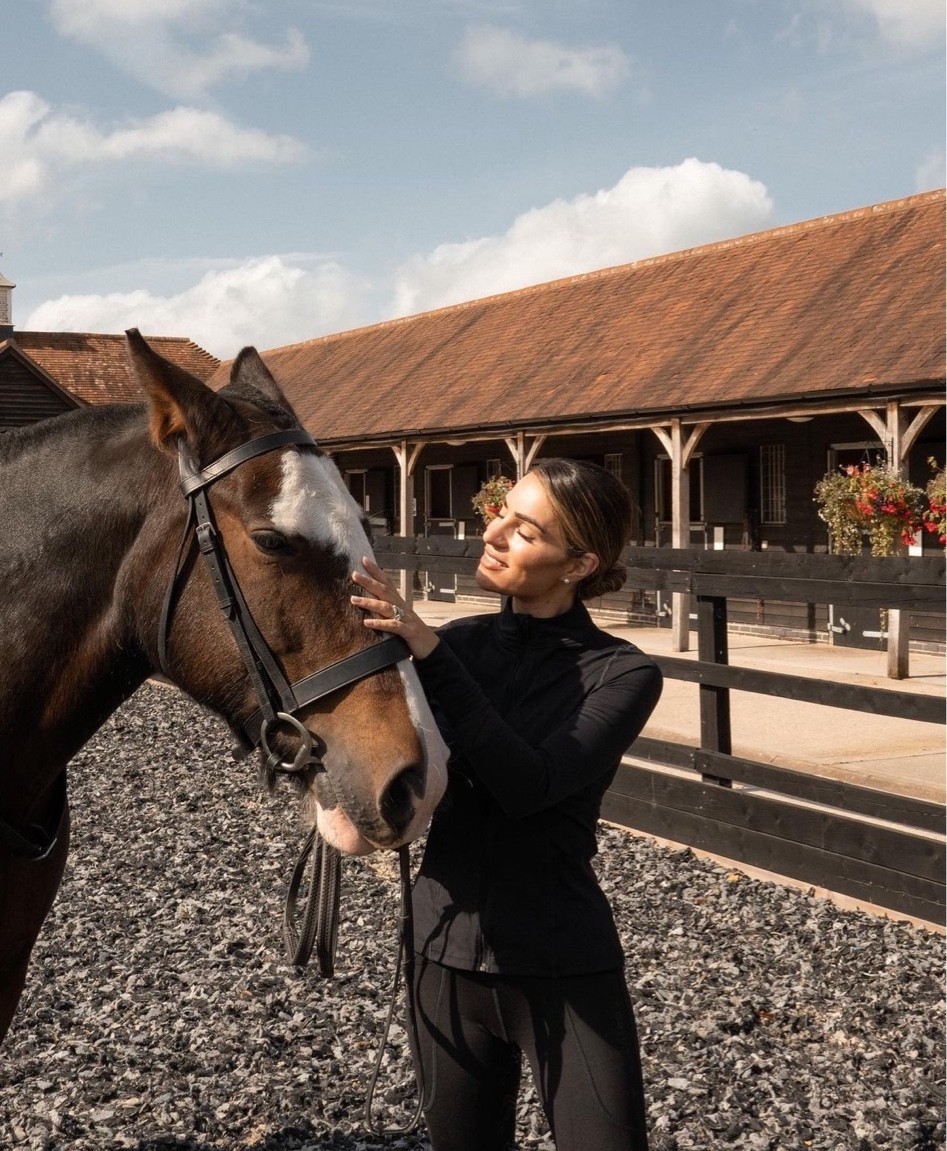 Autumn winter fashion, Country style, Equestrian style, black leggings, Gymshark training jacket, Riding boots 

#LTKSeasonal #LTKstyletip #LTKeurope