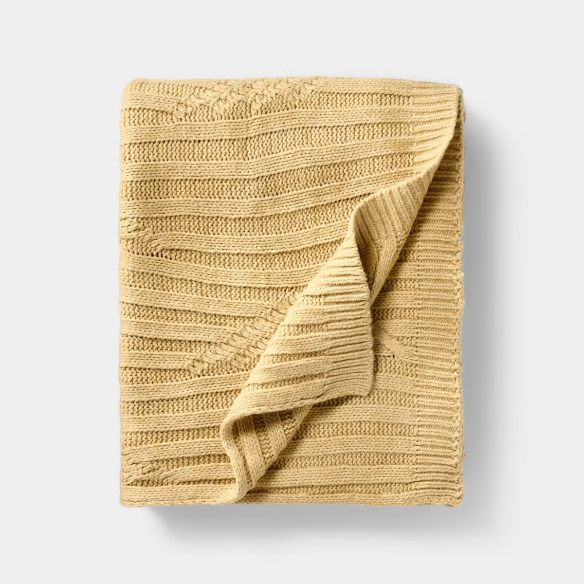 Tan Cable Rib Throw - 50 x 60" - Threshold designed with Studio McGee | Target
