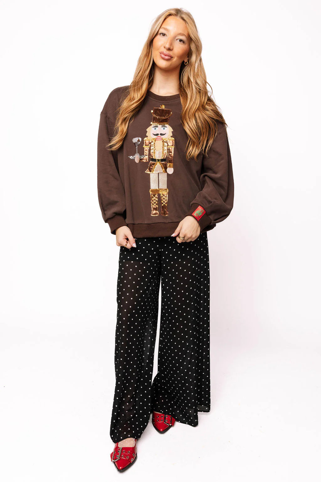 Brown Espresso Martini Serving Nutcracker Sweatshirt | Queen of Sparkles