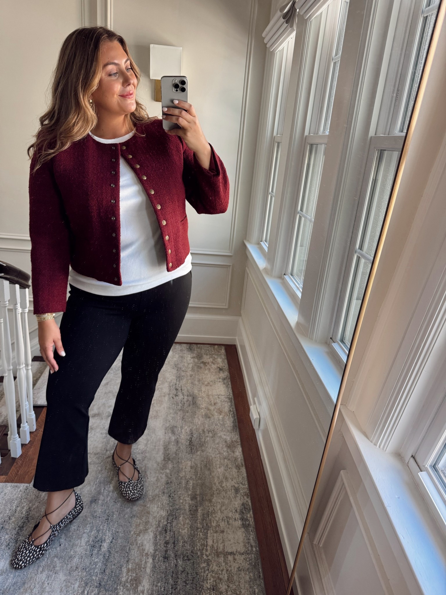Wearing size 18 in jacket, XXL Tall in top, 1X in pants. Use CARALYN15 at Spanx on your first order. 

#LTKWorkwear #LTKSeasonal #LTKPlusSize
