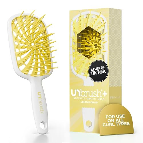 FHI Heat UNbrush Plus — Curly Hair Brush for Gentle & Effective Detangling on Wet or Dry Fragile Hair Types — Detangler Brush w/ 84 UltraFlex Bristles, Ultra-light, Vented, Anti Static Hairbrush | Amazon (US)