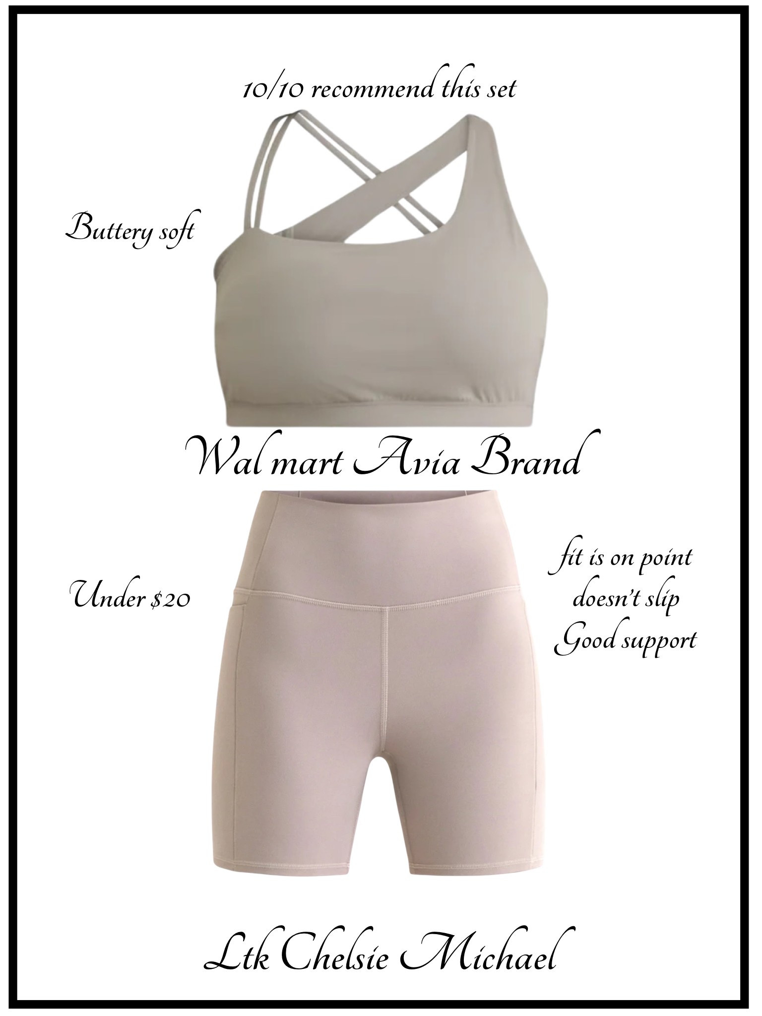 Just got this set. Worked out in it! And I LOVE IT! I want it in more colors now!!! The support is amazing! I do lifting with my training and these were not slipping! Good squat shorts! Bra keeps the girls in place! True to size #workout #workoutset #matchingset #activewear #walmart 