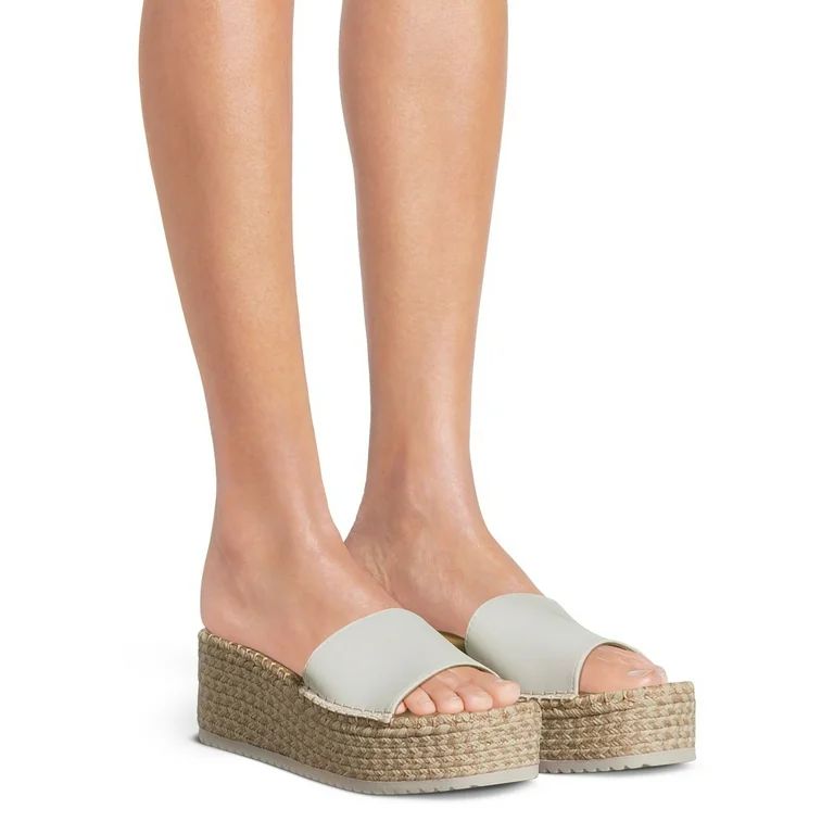 No Boundaries Women's Platform Slide Sandals - Walmart.com | Walmart (US)