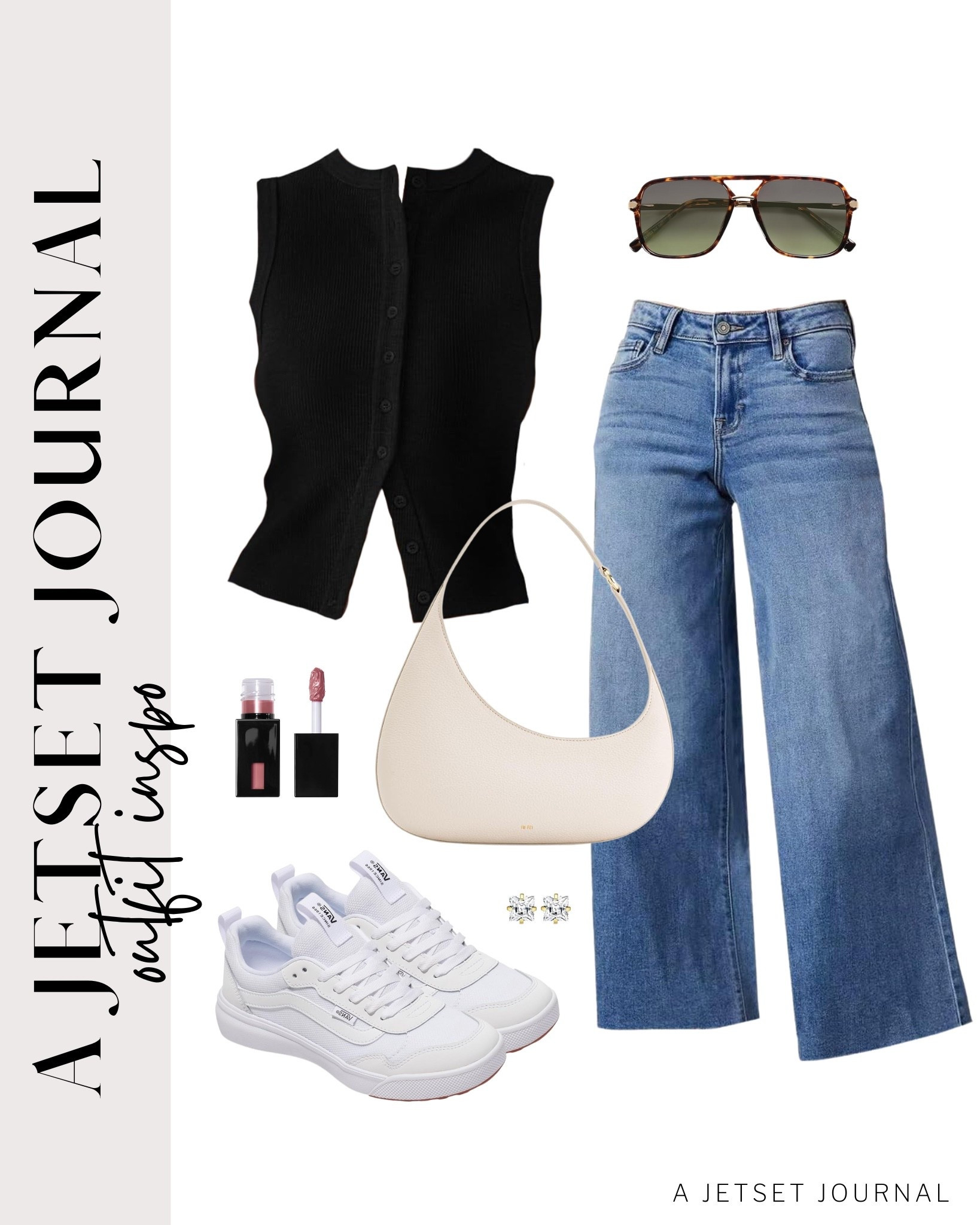 This cute button down tank top is so easy to style! Pair it with straight-leg ankle jeans, sneakers, a hobo bag, and stud earrings!
sojos sunglasses, elf lip stain, reebok sneakers, surgical steel earrings, ways to style, shoe inspo, shoe crush, amazon finds, affordable look, summer fashion, beauty must have, trendy style, fashion accessories, summer look, sporty style

#LTKU #LTKSeasonal #LTKStyleTip