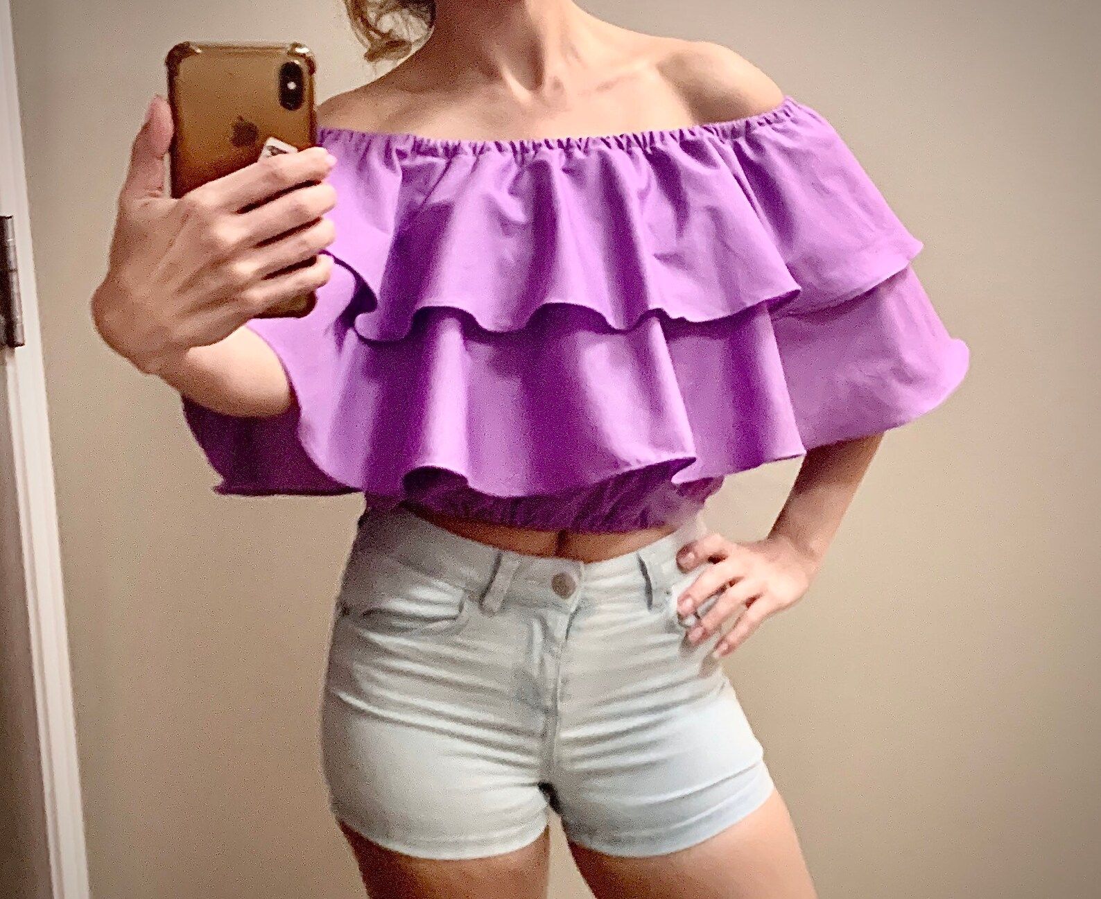 Off Shoulder Layered Ruffle Top. Cotton off Shoulder Top. | Etsy | Etsy (US)