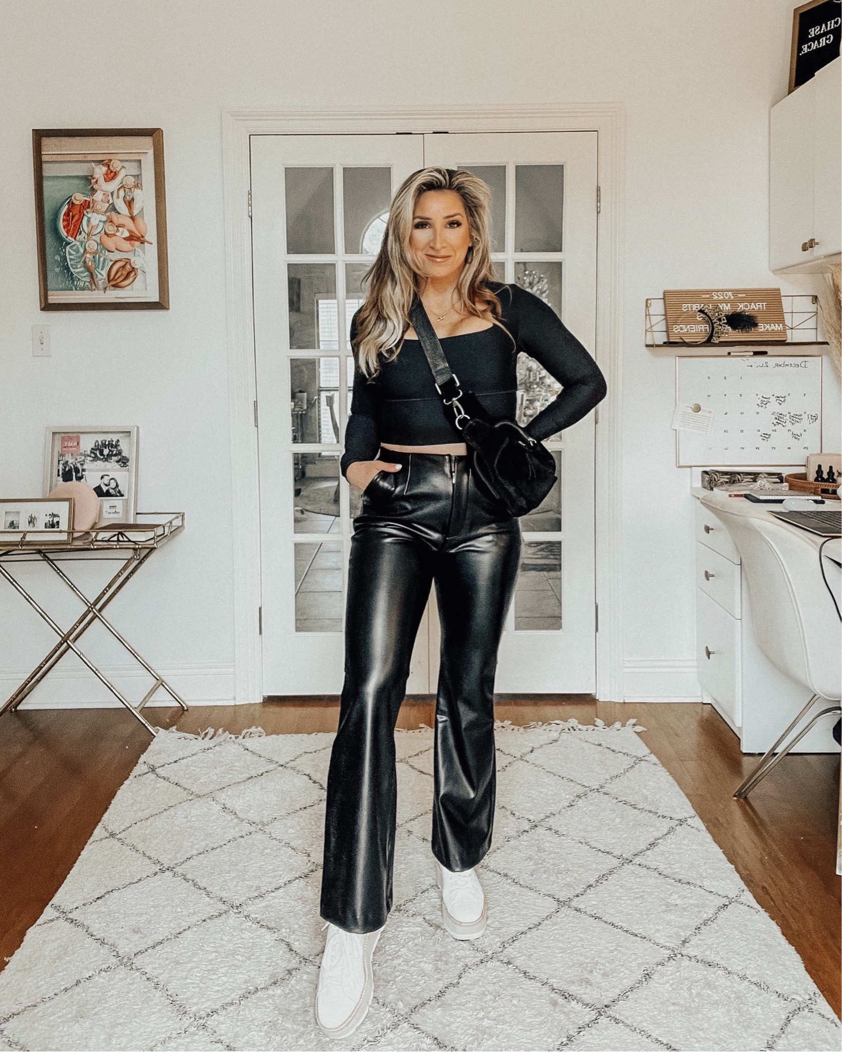 Winter casual outfit, belt bag, leather pants 

#LTKshoecrush #LTKFind #LTKSeasonal