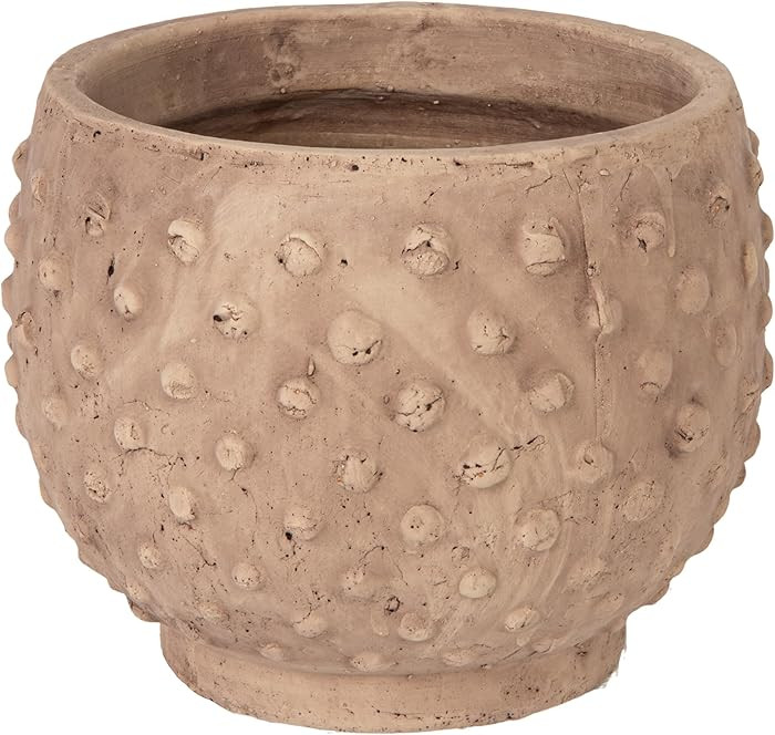 Creative Co-Op 9.25" Round Sandstone Hobnail Planter with Distressed Finish, Greige | Amazon (US)