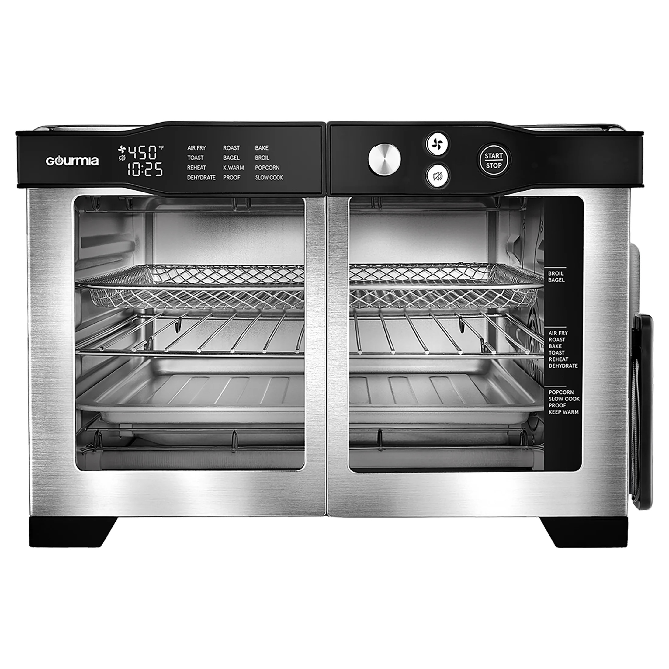 Gourmia French Door 6-Slice Digital Toaster Oven Air Fryer with Integrated Temperature Probe, 24L... | Walmart (US)