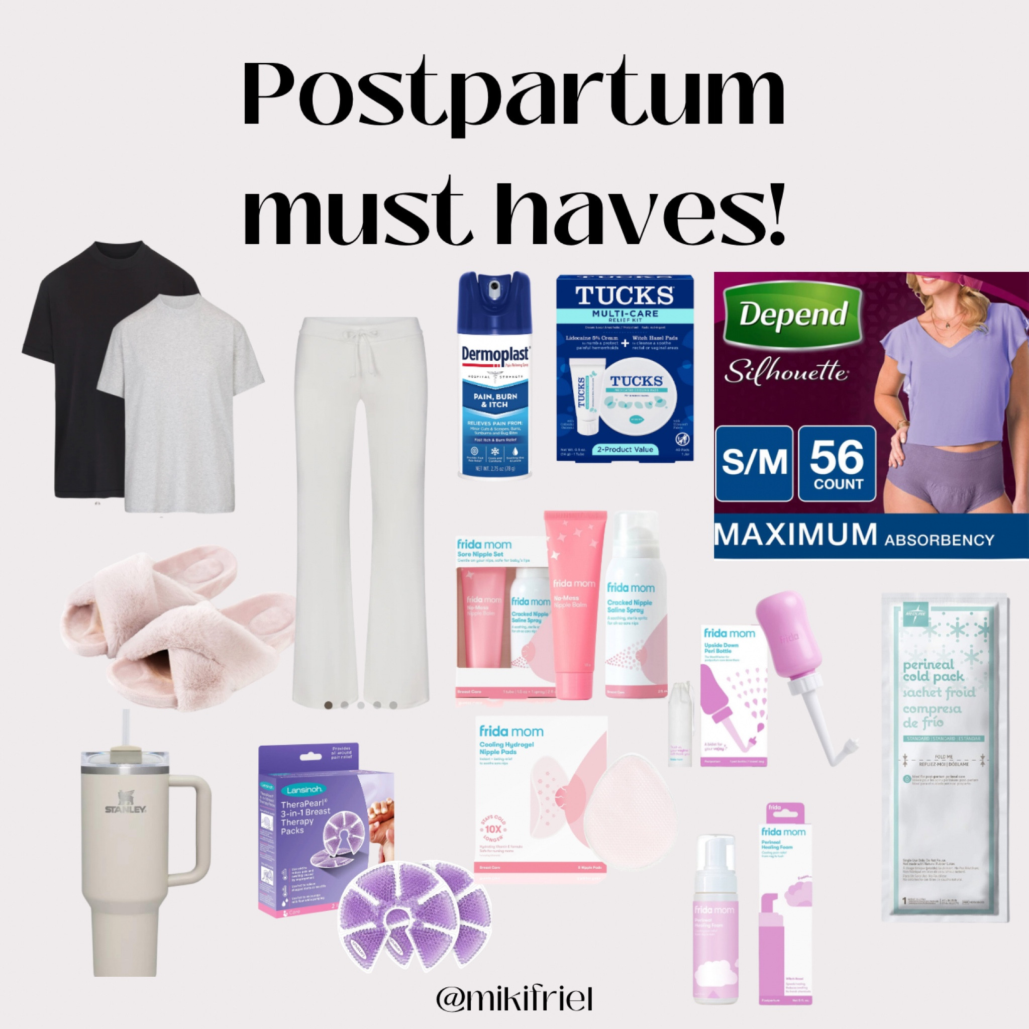 My postpartum must haves. 4 kids later and I swear by these. 

These are products I have used and had either packed in my hospital bag or had ready at home for recovery. 

Baby Frida. Postpartum. Recovery. Target. Amazon. SKIMS. Adult diapers (🤣 trust me! These are great!). Cooling pads. Stanley cup. Tumbler. Dermoplast. Nipple cream. 

#LTKbaby #LTKbump #LTKfindsunder50