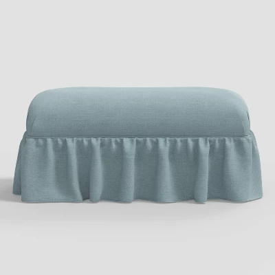 Ruffle Skirt Bench Textured Linen Laurel - Threshold™ designed with Studio McGee | Target