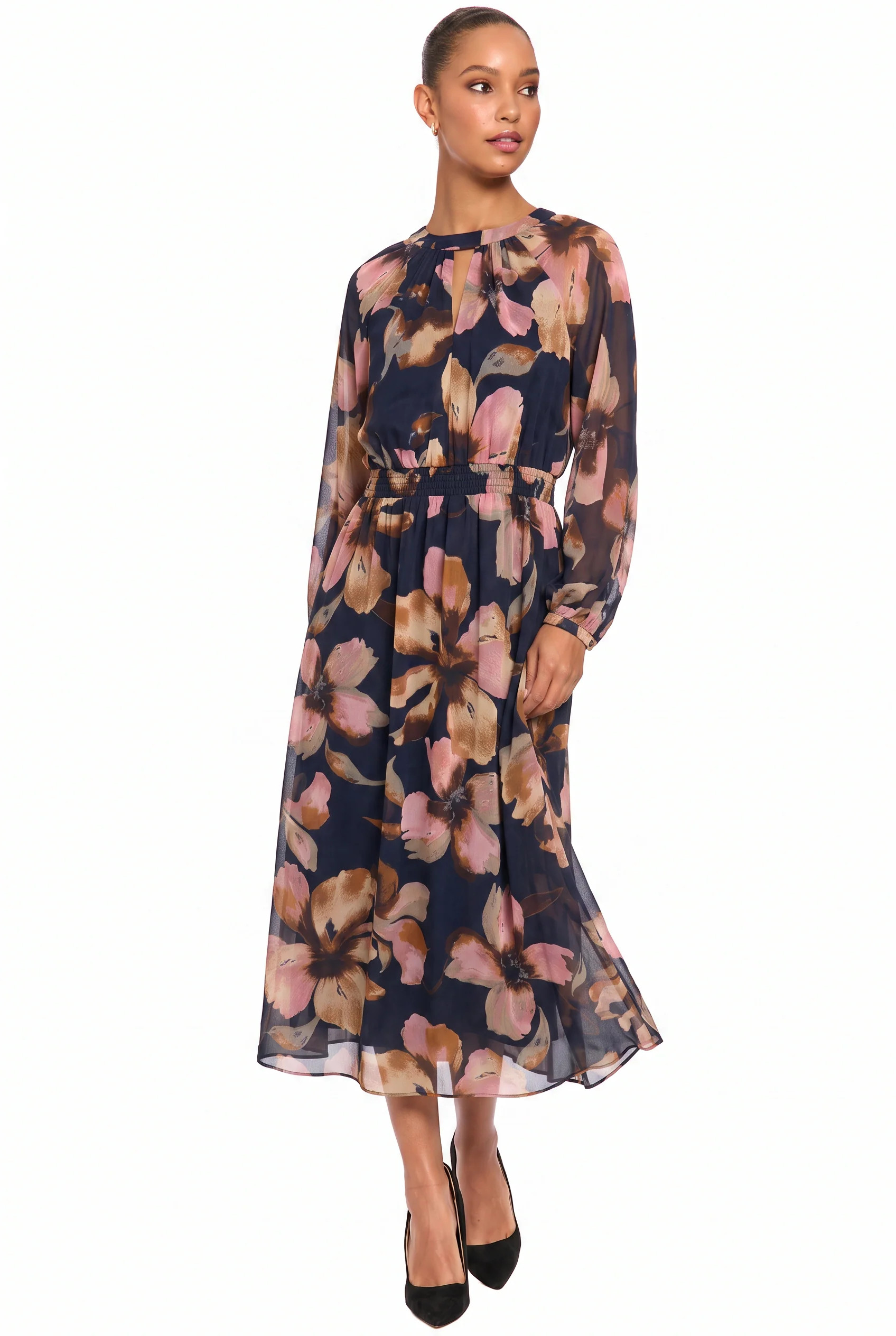 Sabrina Balloon Sleeve Midi | Maggy London