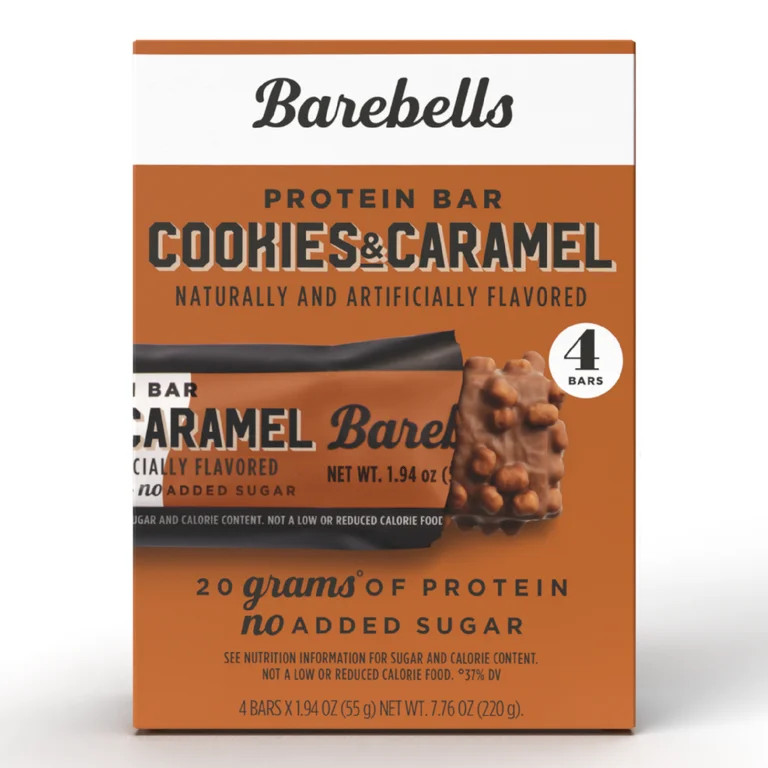 Barebells Protein Bars with 20g High Protein, 1.9oz Bars, Cookies & Caramel - 4 Count | Walmart (US)