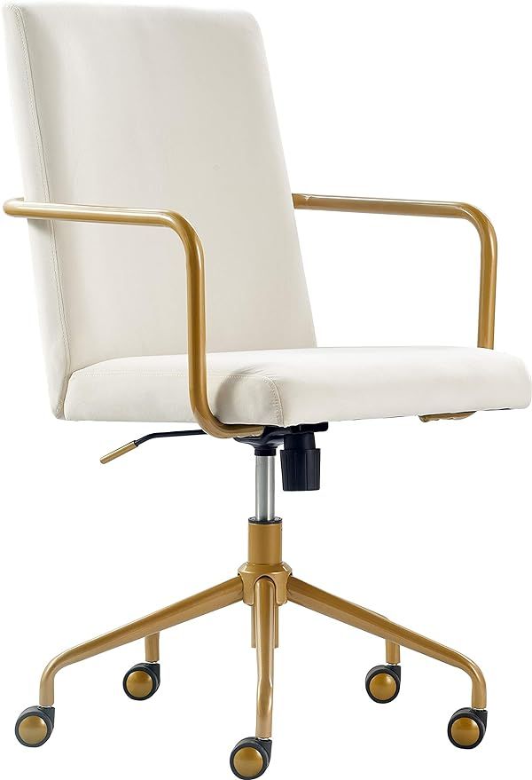Elle Decor Giselle Modern Home Office Desk Chair, High Back Adjustable Computer Chair with Gold A... | Amazon (US)