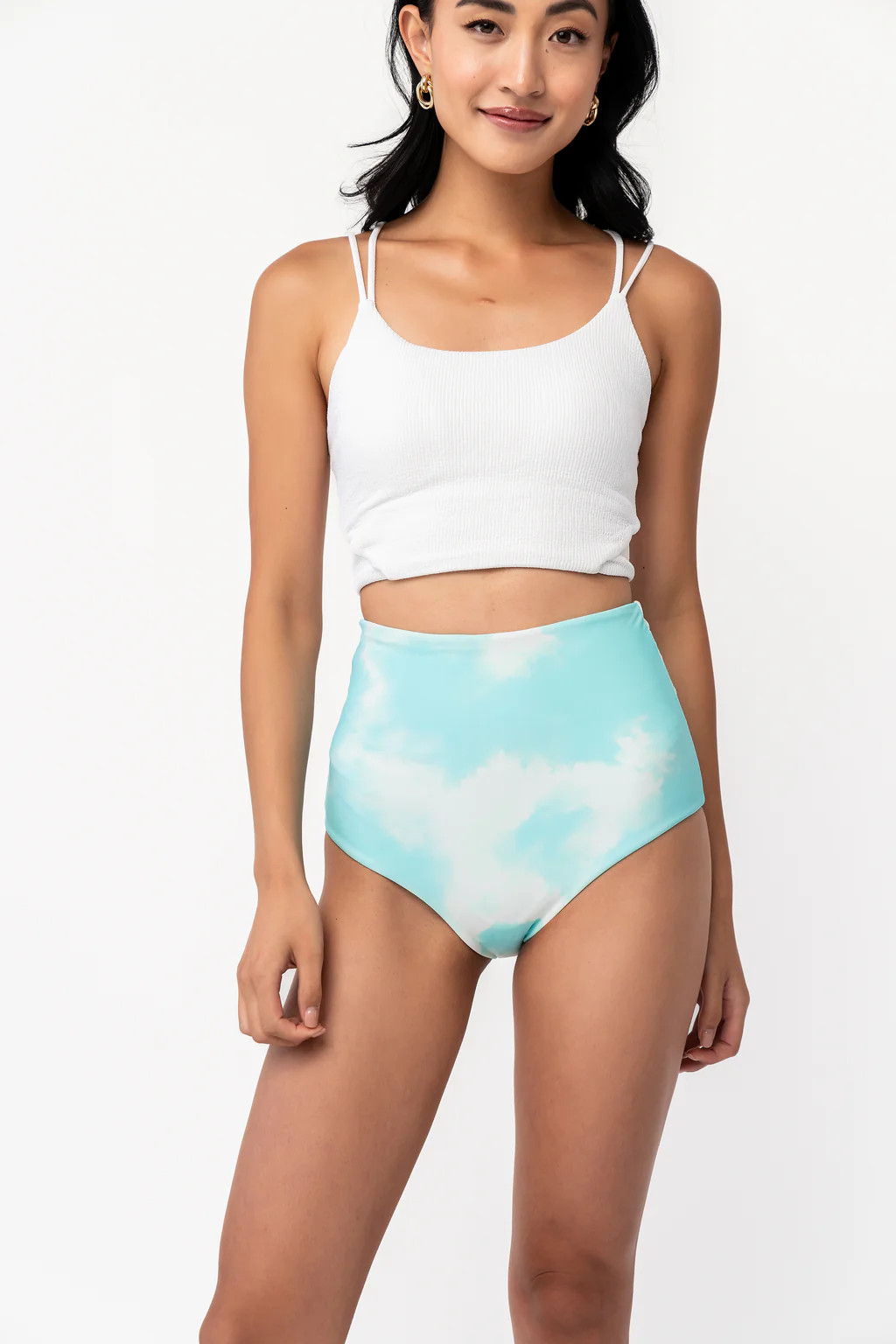 Leisure Reversible Bottoms |  Neon Aqua & Tie Dye Aqua | Final Sale | Coral Reef Swim