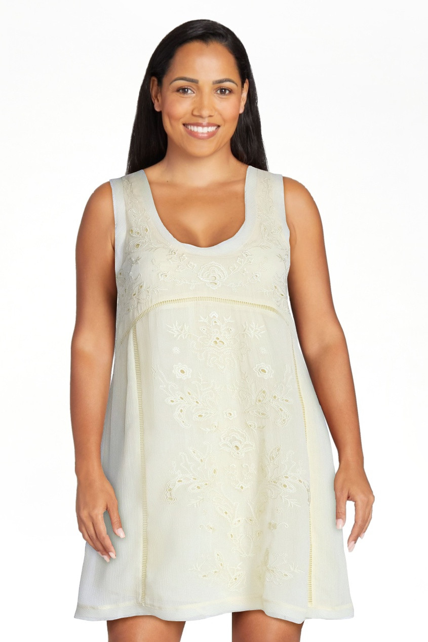 Scoop Women's and Women's Plus Embroidered Mini Dress, Sizes XS-4X | Walmart (US)