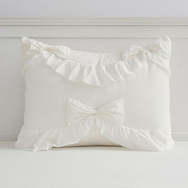 LoveShackFancy Ruffle Bow Standard Sham | Pottery Barn Teen