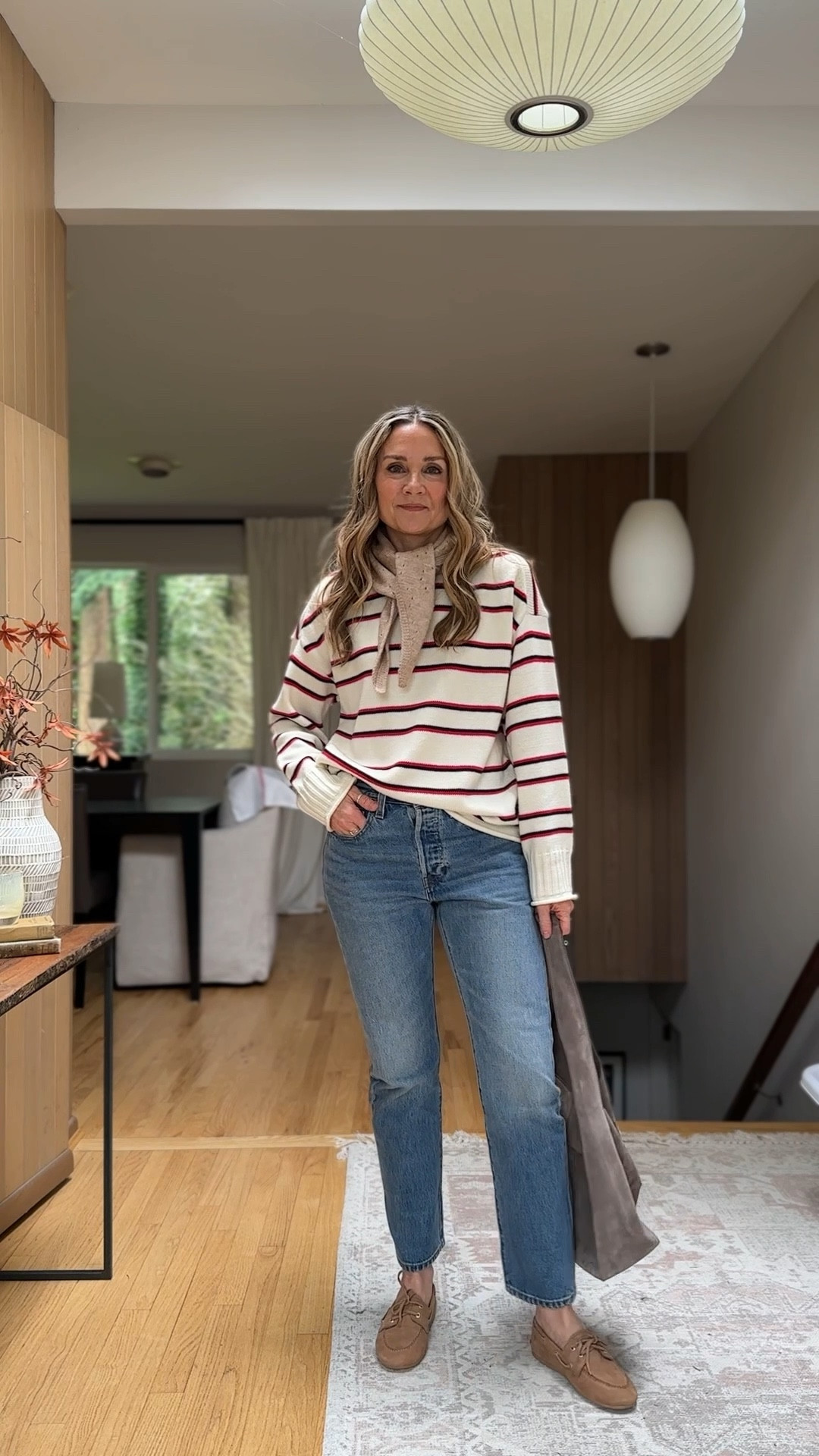 Headed out for errands and couldn’t wait to wear my new @sperry boat shoes! Can’t beat these classic 501 @Levi's and a stripey sweater that’s such steal! 

Quince suede hobo bag and free people triangle scarf finished off the look. Wearing 27 in jeans and small in sweater  

#LTKootd #LTKOver40 #LTKgrwm