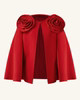 Clara Floral Applique Cape Coat - Red | JW PEI US