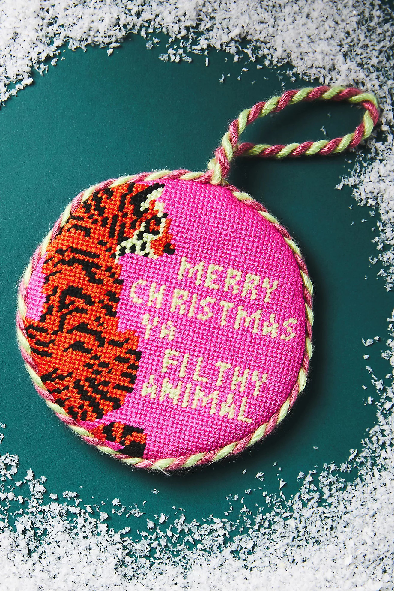 Needlepoint Embroidered Ornament | Anthropologie (US)