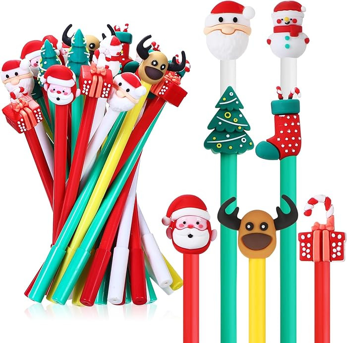 36 Pieces Christmas Gel Ink Pens Bulk Holiday Cartoon Novelty Fun Characters Santa Snowman Christ... | Amazon (US)