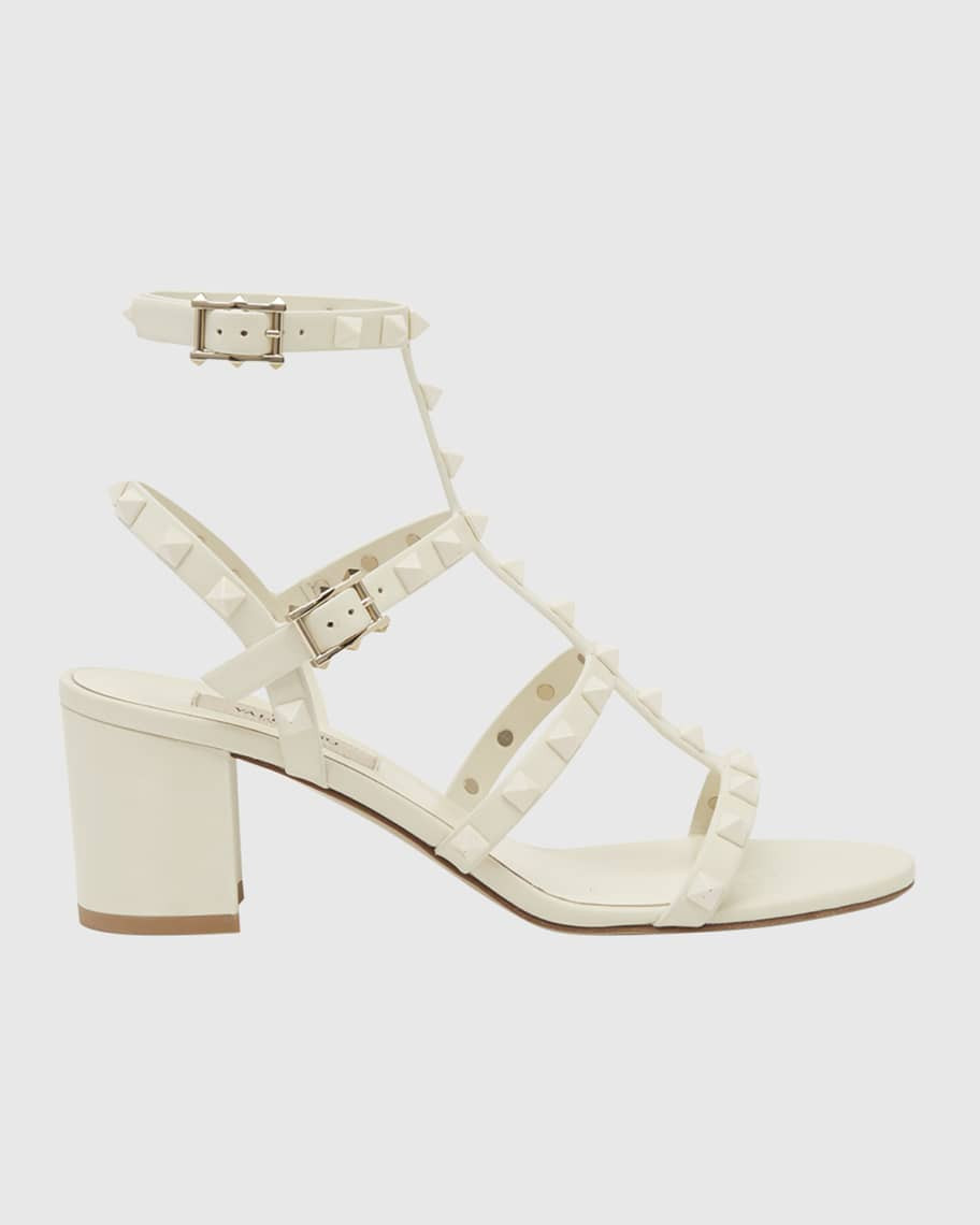 Valentino Garavani Rockstud Dual-Strap Caged Sandals | Neiman Marcus