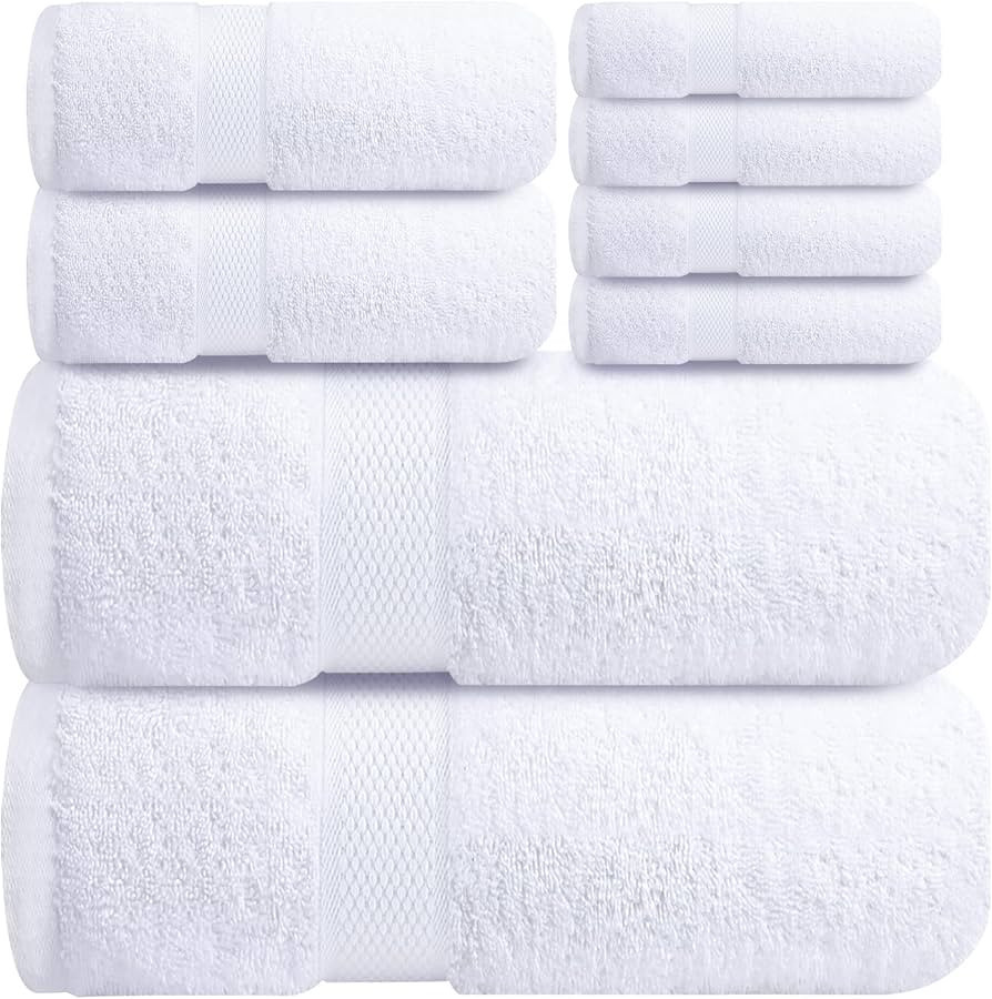 Infinitee Xclusives Premium Bath Towel Set 8-Piece (2 Bath Towels, 2 Hand Towels, 4 Washcloths), ... | Amazon (UK)