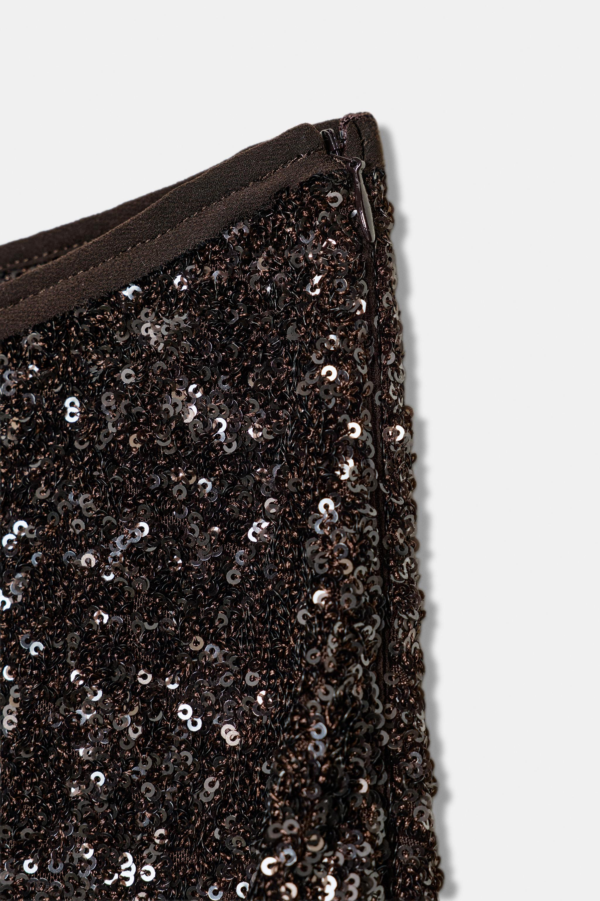 ZW COLLECTION ASYMMETRIC SEQUIN SKIRT | Zara UK