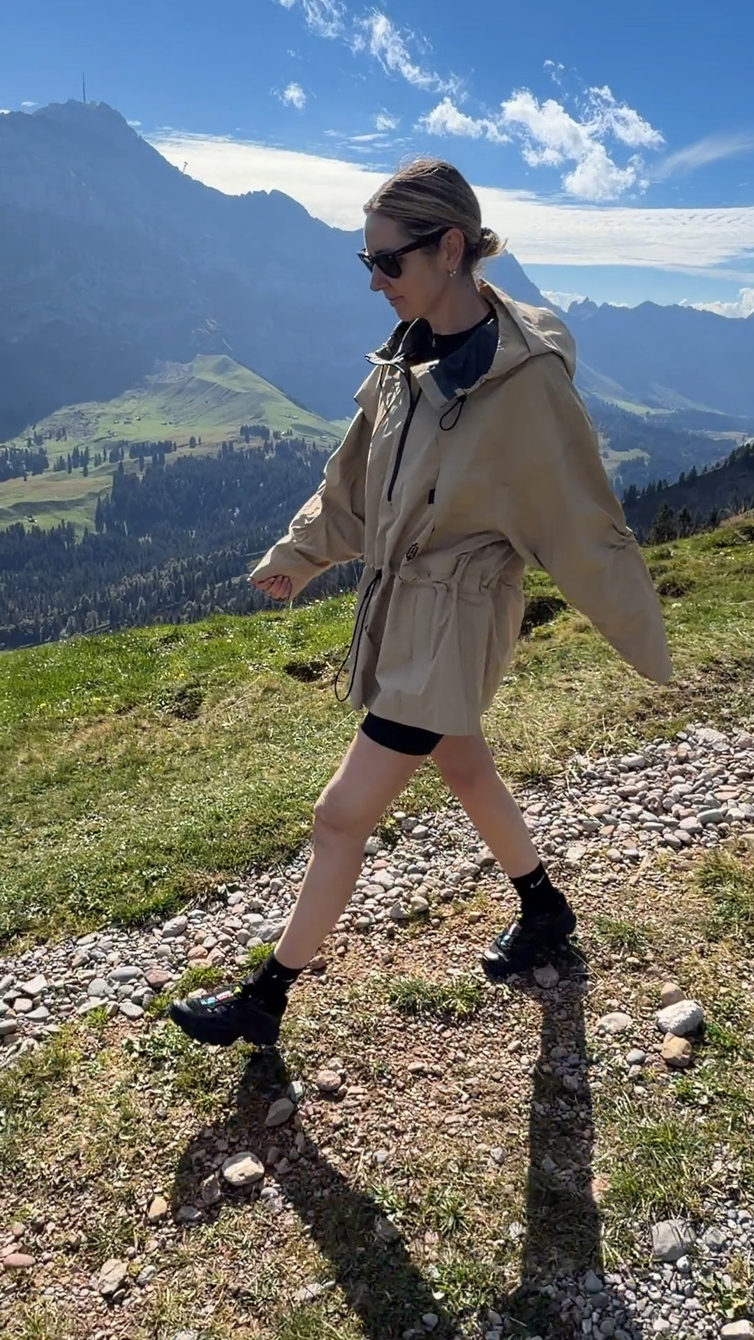 Hiking attire, Free People waterproof + Salomons