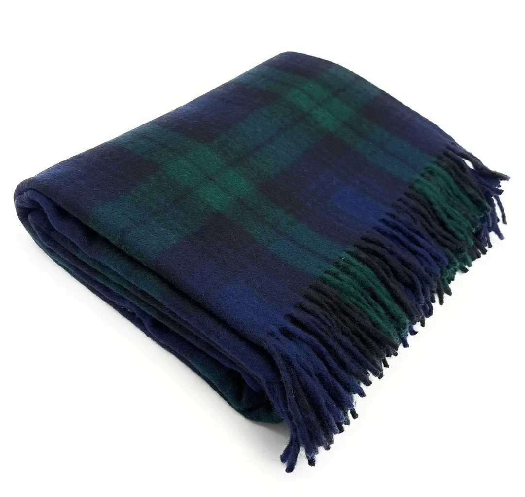 Large Wool Tartan Blanket – 70x60 Inches – Soft, Warm & Timeless - Black Watch - Etsy UK | Etsy (US)
