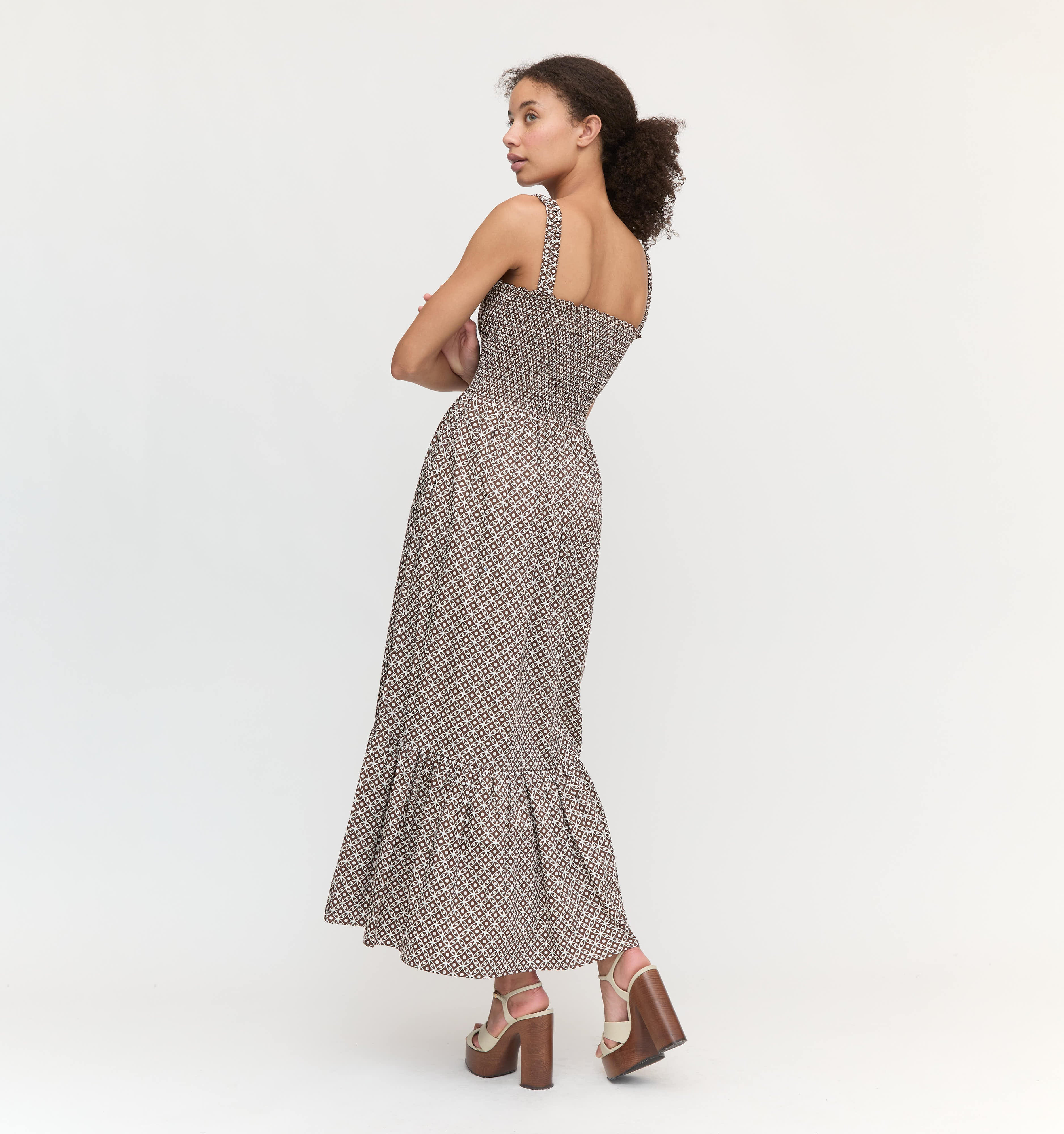 The Anjuli Nap Dress - Chocolate Circular Lattice | Hill House Home US