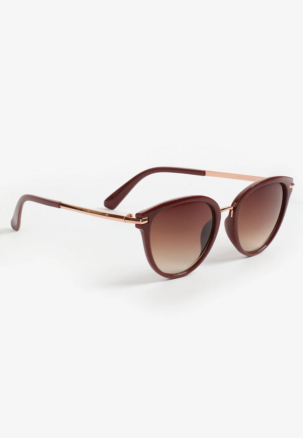 Burgundy Round Sunglasses | Maurices