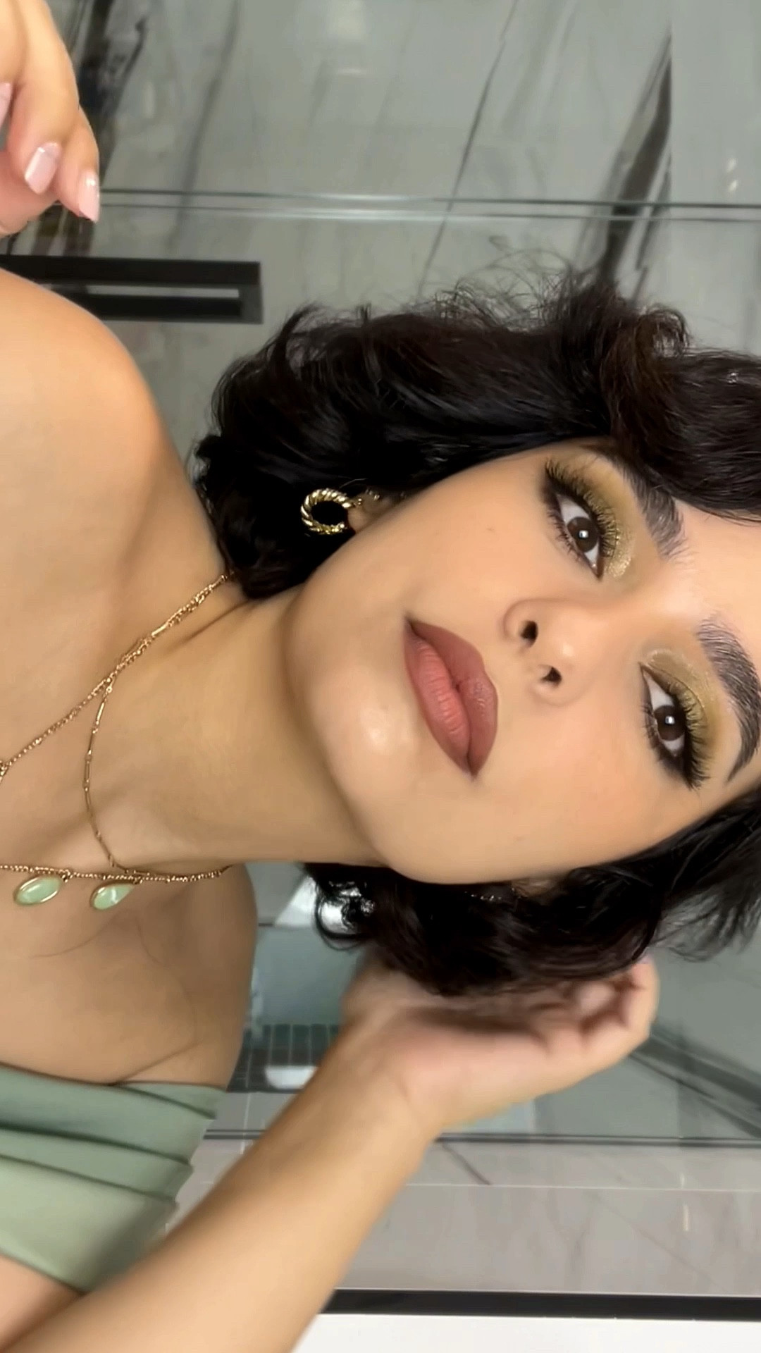 Olive tones for fall💚  love wearing Fenty Beauty brown eyeliner lately because it’s soft and flattering for daytime. Pairs so beautifully with olive tones. 

#LTKHoliday #LTKSeasonal #LTKbeauty