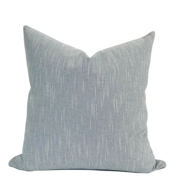 Striking Stripes | Blue Pillow Cover, Decorative Pillow Cover, Farmhouse Pillow Cover, Striped Pi... | Etsy (US)