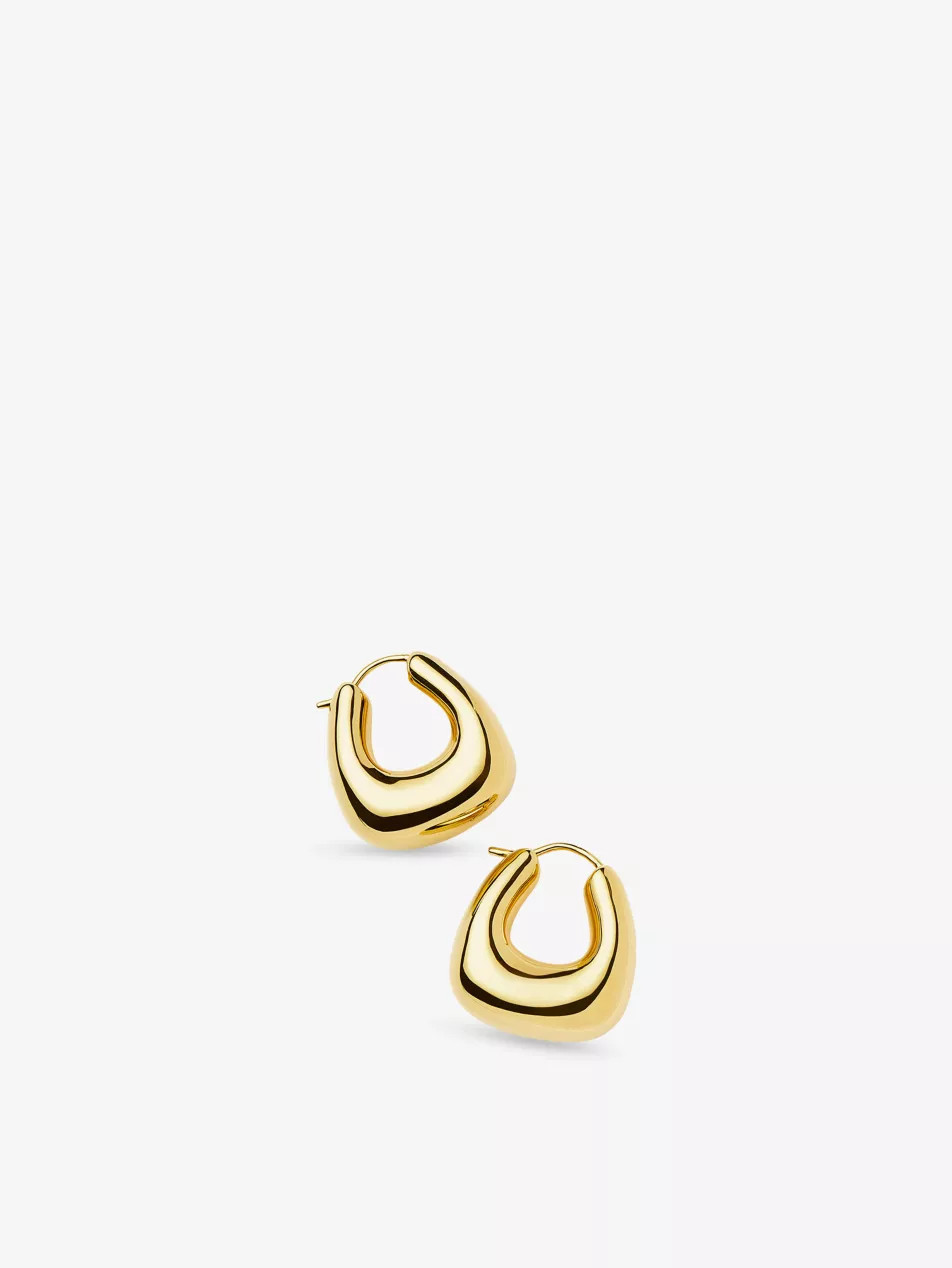 Sculptural Chubby Small 18ct Yellow Gold-Plated Brass Hoop Earrings | Selfridges